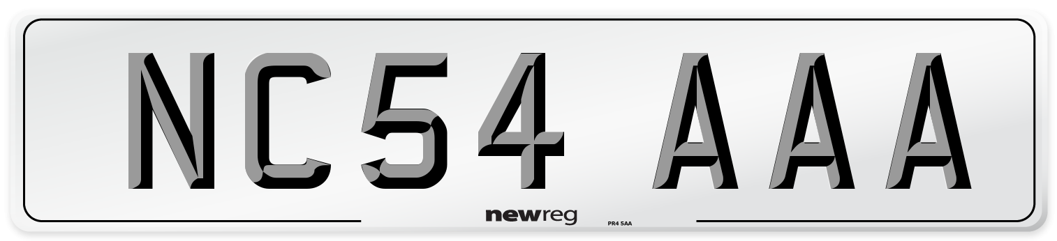 NC54 AAA Number Plate from New Reg